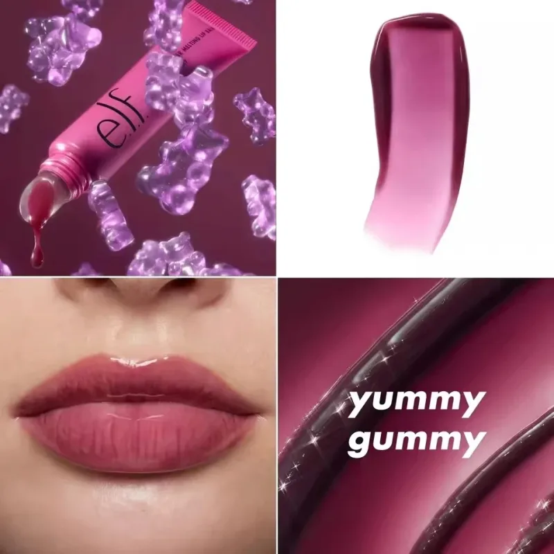 Popular marca elf portátil sabor de frutas brilho labial fino hidratante reparação nutritiva melhorar linhas labiais colorido bálsamo labial cosméticos