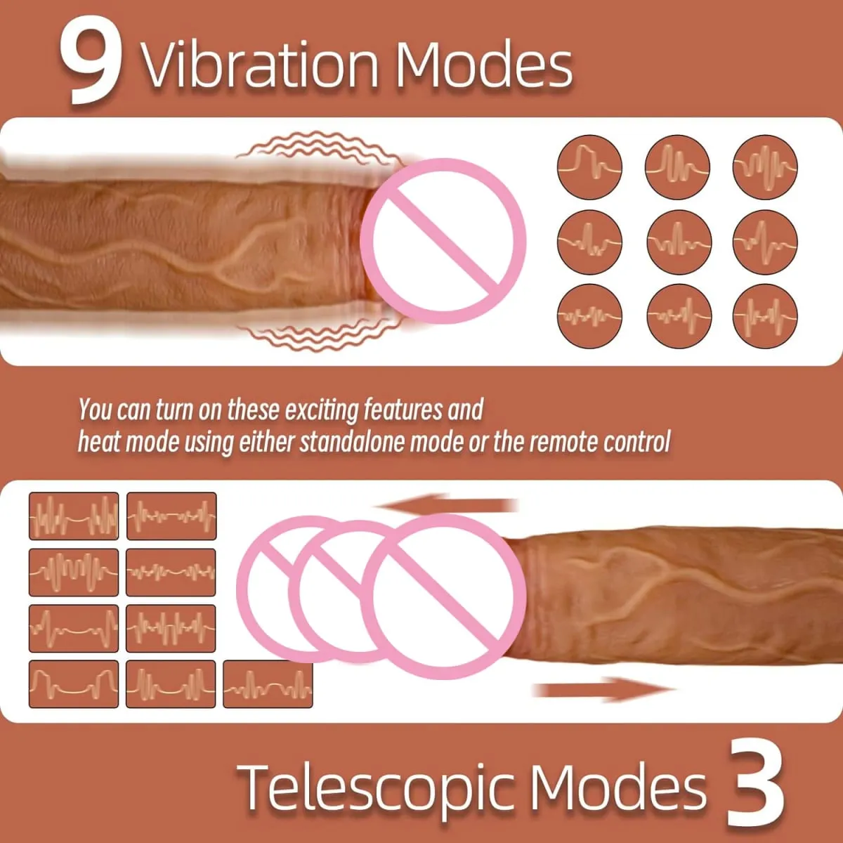 Vibrador telescópico com aquecimento realista, pênis, pau, plug anal, masturbador, sexy, mulheres adultas, vibradores anais, brinquedos sexuais 18 — image 3