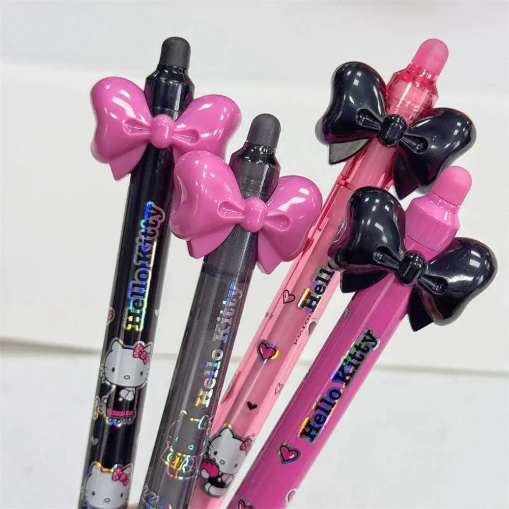 Genuine Sanrio Hello Kitty Push-Button Ballpoint Pens Cartoon Kuromi 0.5MM Black Gel Pen Student Writing Drawing Stationery Gift