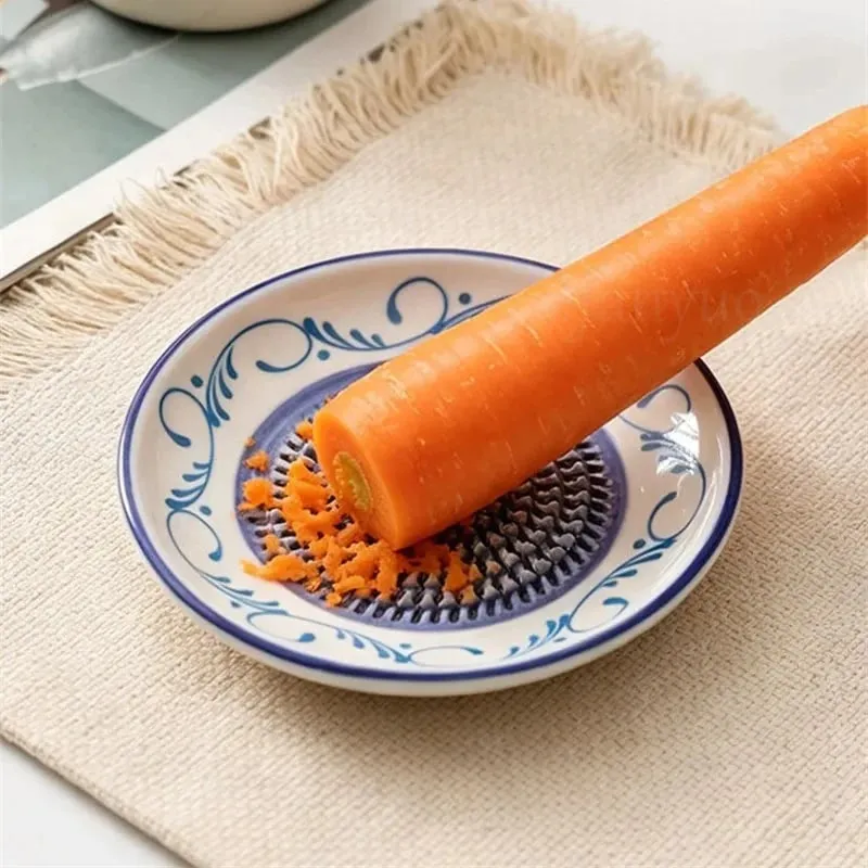 Colorido simples cerâmica ralador de gengibre ferramenta moedor mão alho masher portátil porcelana cenoura gengibre moagem ferramentas cozinha