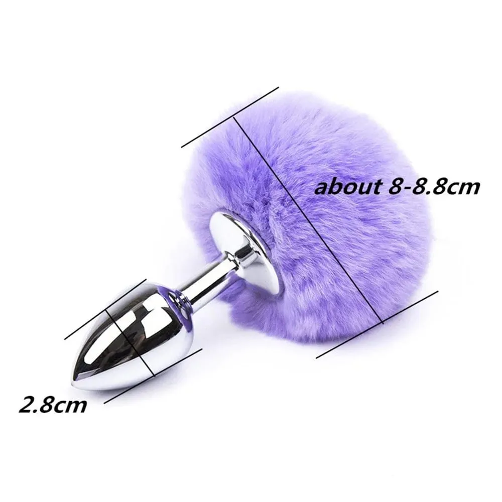 Pelúcia Silicone Coelho Cauda Butt Plug Vibrador Vibrador Massageador de Próstata Brinquedo Sexual Homens Mulheres Adulto Reutilizável