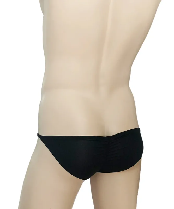 Cuecas masculinas de cintura ultra baixa g-string nádegas finas de seda gelo translúcida roupa interior sexy respirável leve baixo crescimento