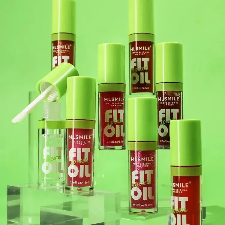 Óleo brilhante para cuidados com os lábios, 8 tons disponíveis, hidrata e suaviza os lábios, criando uma aparência labial rechonchuda e orvalhada, confortável para usar o dia todo
