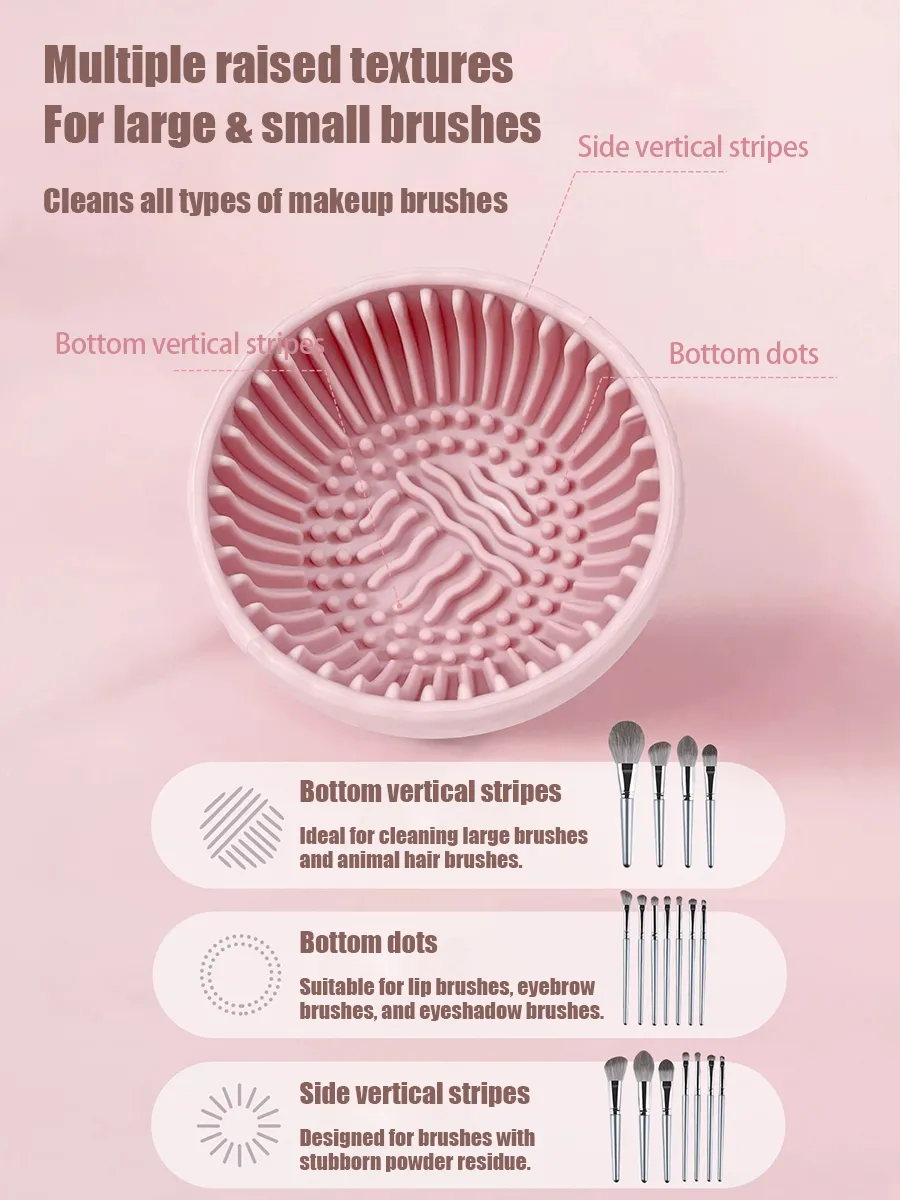 Mini High Appearance Makeup Brush Cleaner Bowl Shaped Washing Tool Cleans Brushes Cushion Puffs Sponges Space Saving Portable