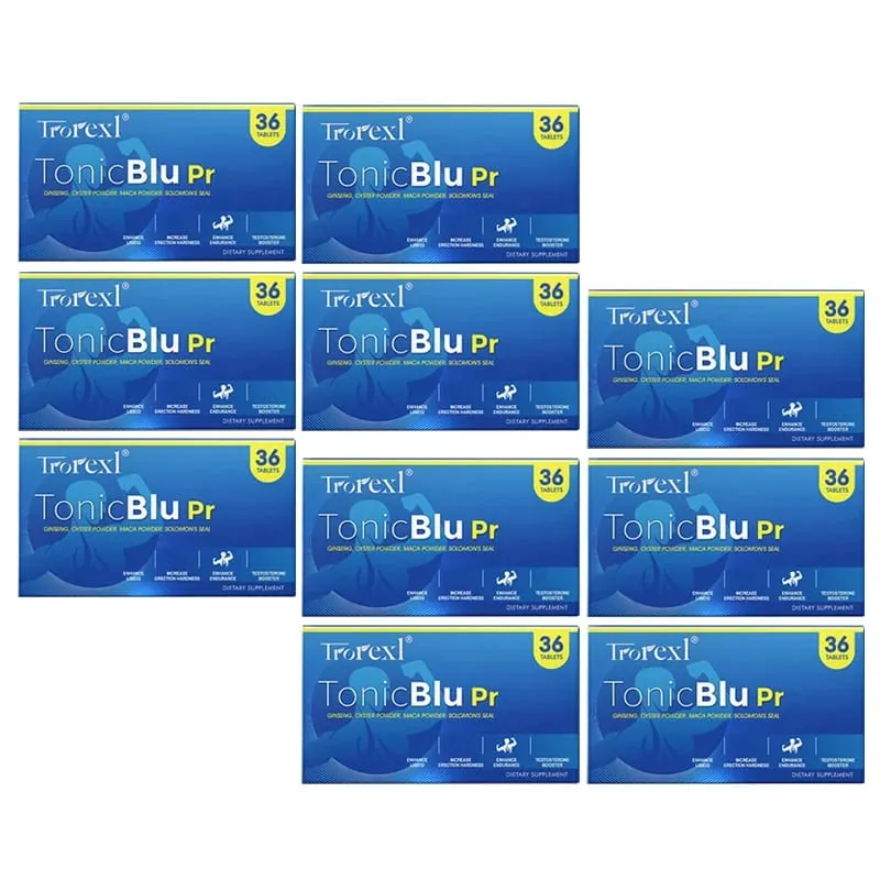 TonicBluPro Blue Pills Suplementos masculinos para melhorar a resistência e a energia Comprimidos naturais de ostra e ginseng