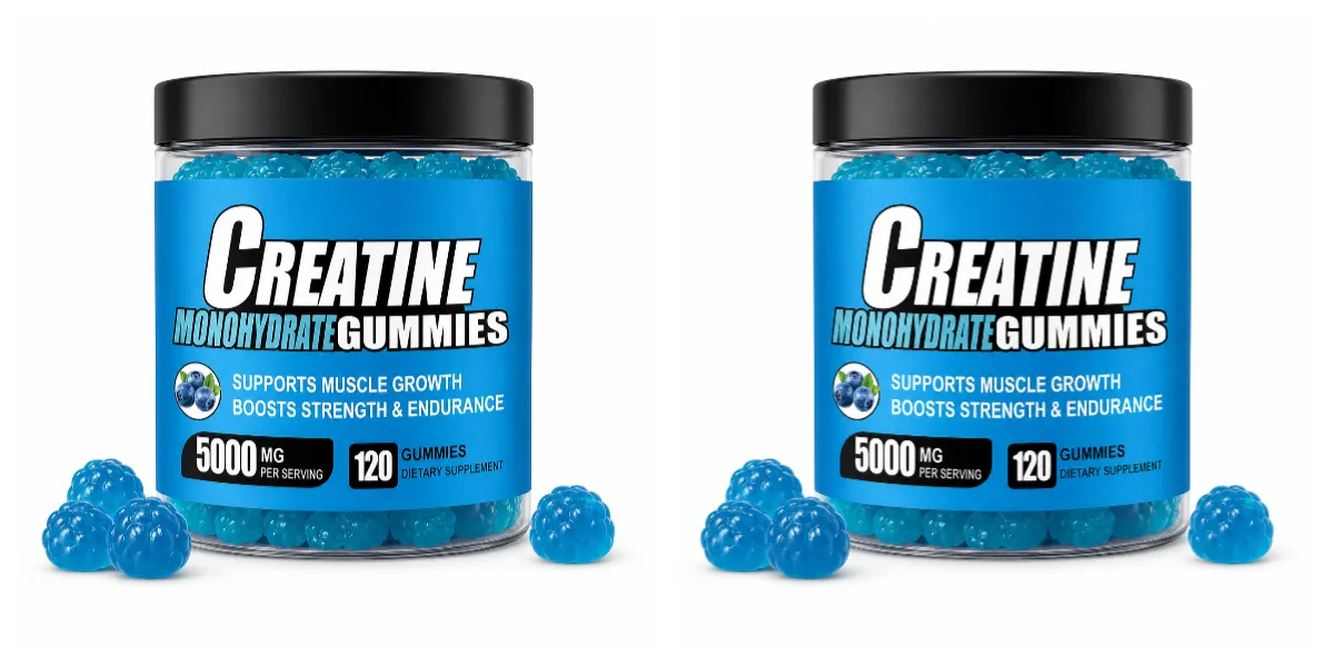 Gomas de monohidrato de creatina 5000 mg por porção 120 gomas para resistência muscular e suplemento dietético energético