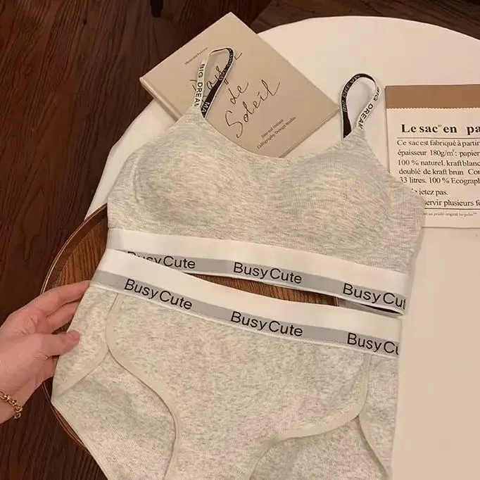 2026 nova carta sem costura conjunto de sutiã conforto sem fio suporte pequeno busto elevador anti-sag diário esporte feminino lingerie roupa interior 32-38abc