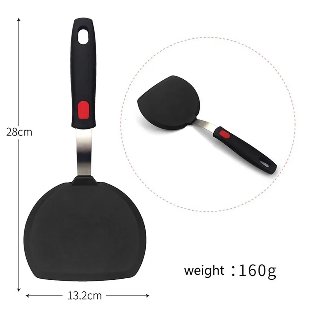 不沾鍋矽膠鍋鏟耐高溫高品質攪拌彈簧鋼炒鍋鏟工具廚房用具