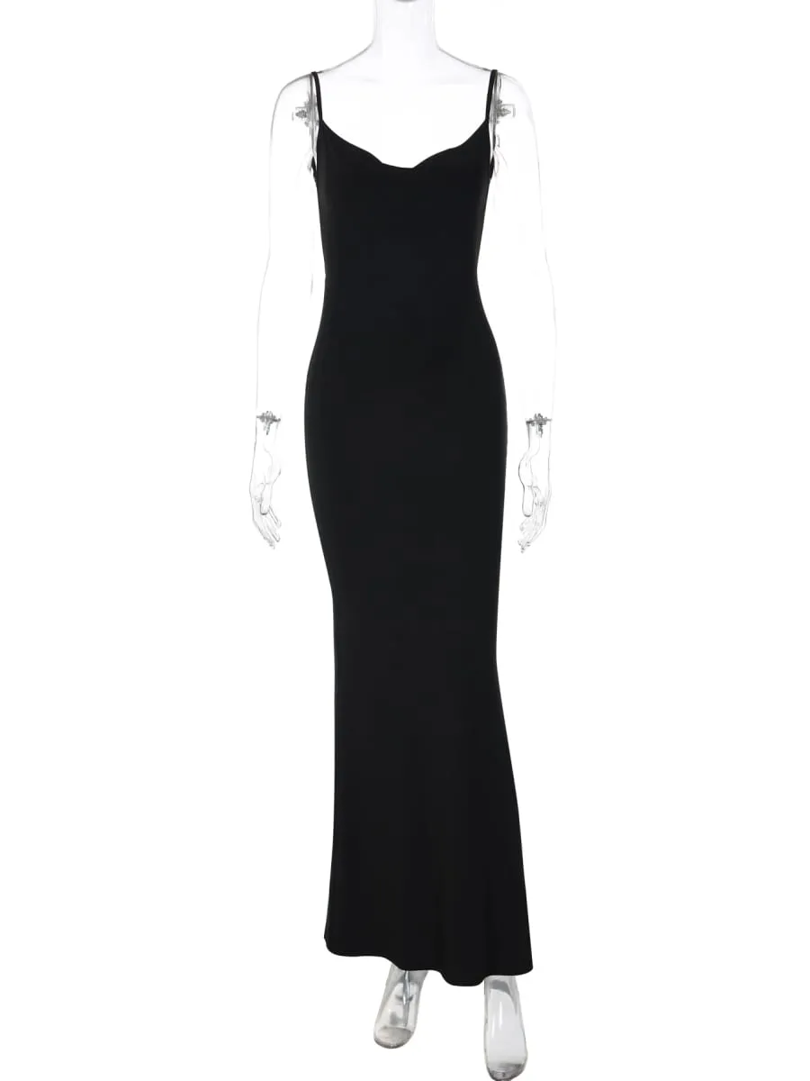 Dulzura feminino sexy sem costas arco-nó padrão deslizamento vestido longo sólido elegante fino ajuste sereia vestido festa de formatura data roupas de verão