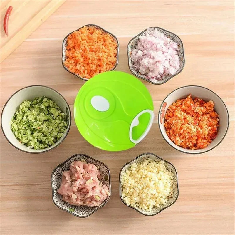 Food Shredder Processor Mini Manual Rope Garlic Cutter Meat Mincer Vegetable Onion Cutter Garlic Masher Kitchen Tools Portable