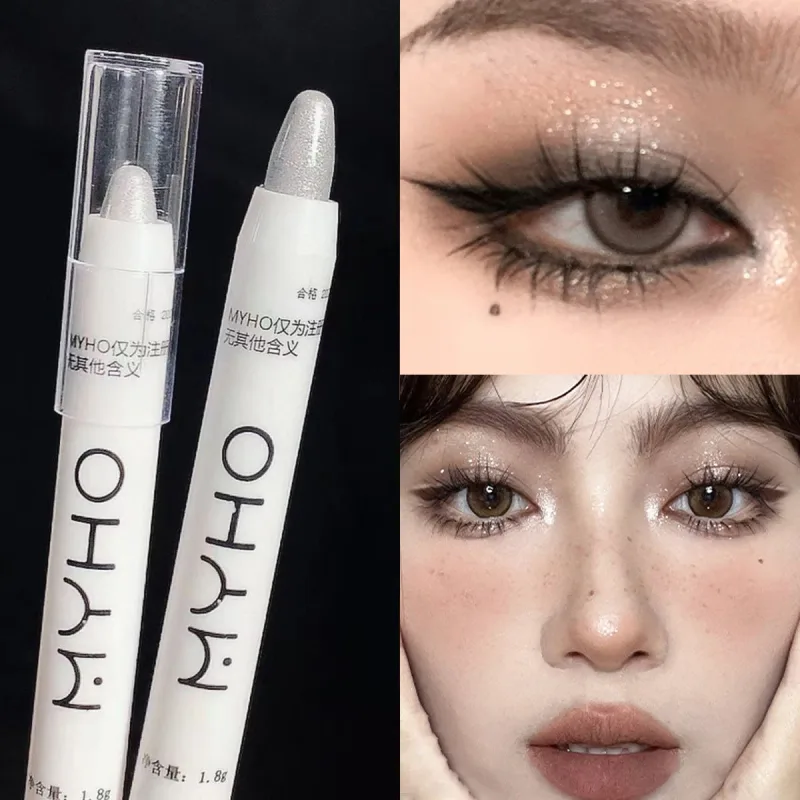 White Eyeliner Shiny Glitter Eyeshadow Stick Eyeliner Pen 13 Colors Matte Blue Purple Pink Eye Liner Makeup Brighten Silkworm