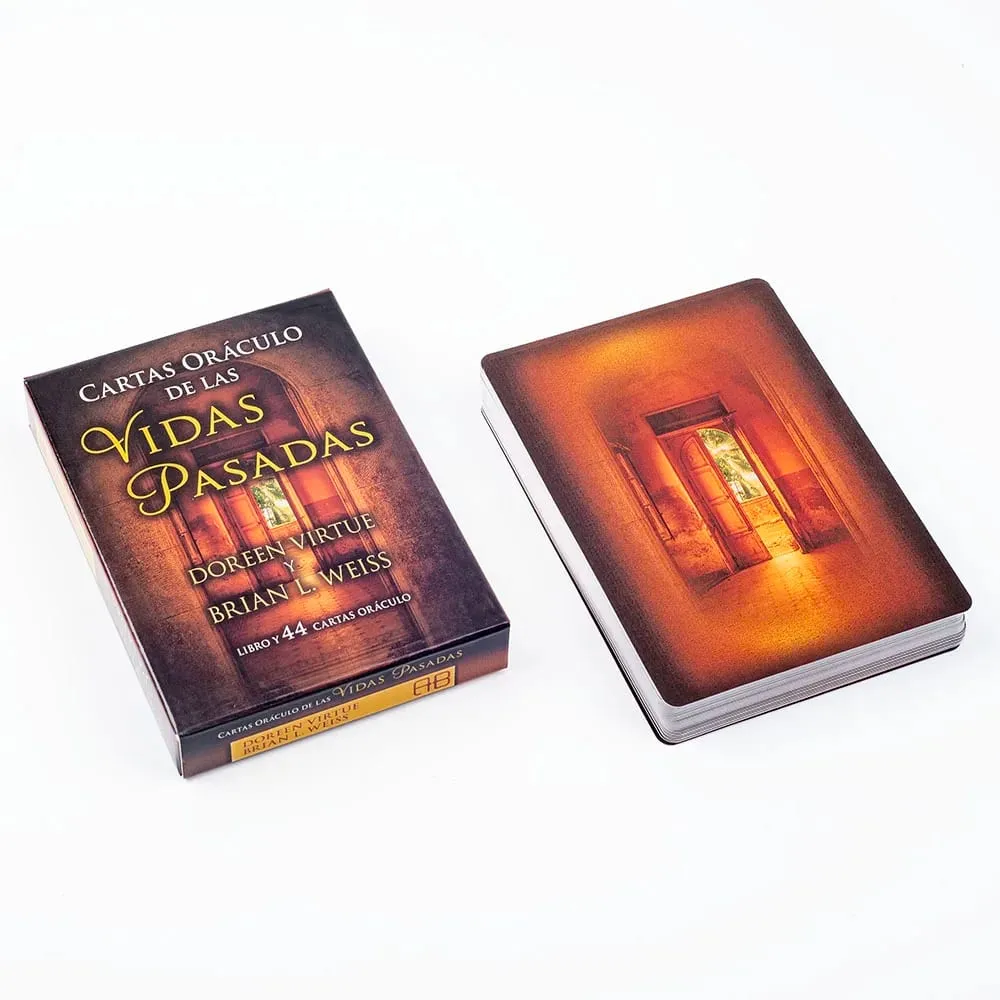 Cartas oracle de vidas passadas, 44 tarô, versão espanhola, edição de adivinhação, baralho de adivinhação, jogos de jogo, 10.3*7.4cm