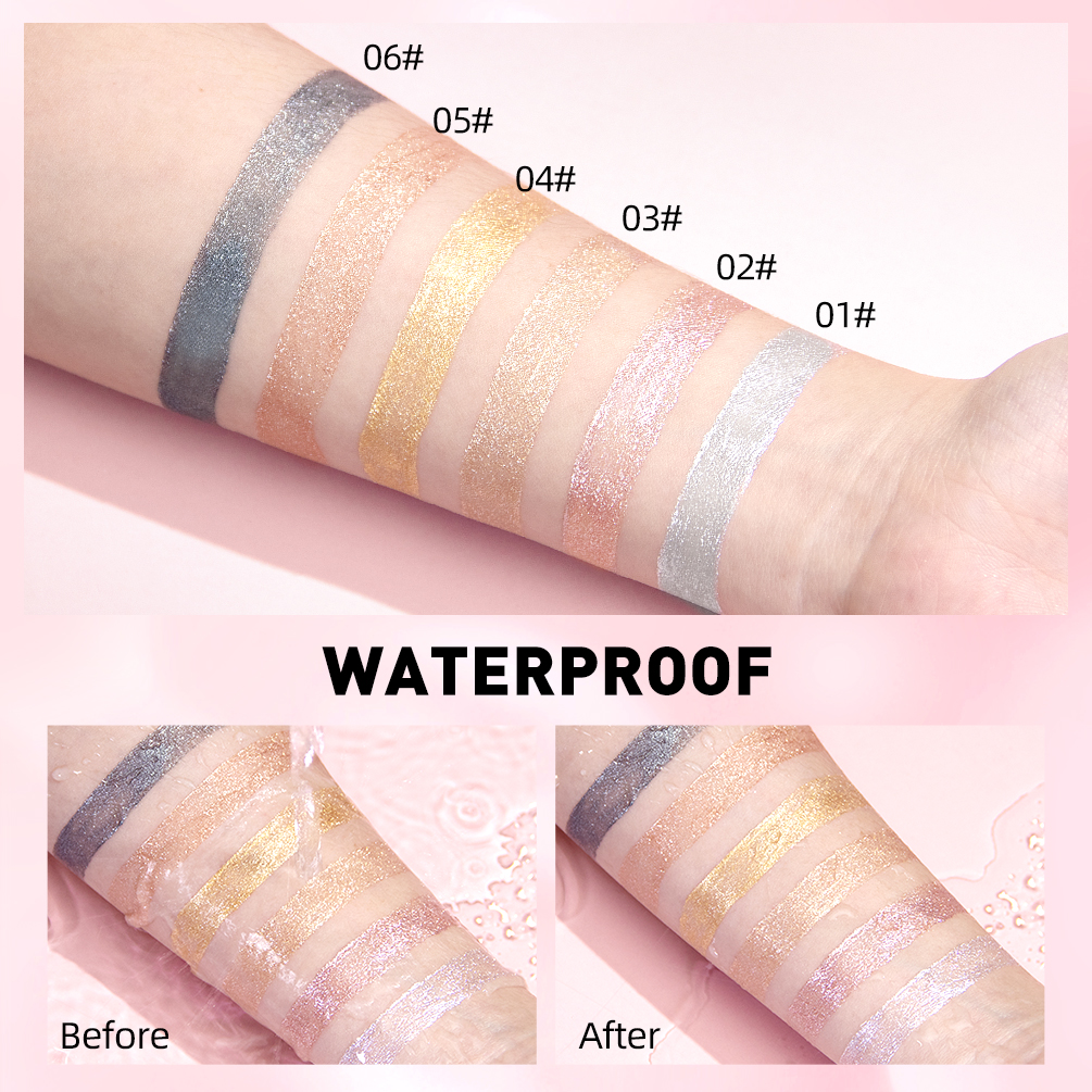 Glitter diamante batom líquido à prova dlong água longa duração pérola brilhante brilho labial metal encantador feminino maquiagem labial 6 cores