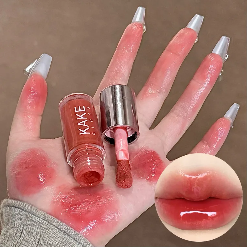 Batom líquido espelhado, hidratante, gelatina marrom, luz labial, brilho labial sexy, longa duração, nude, maquiagem, cosméticos