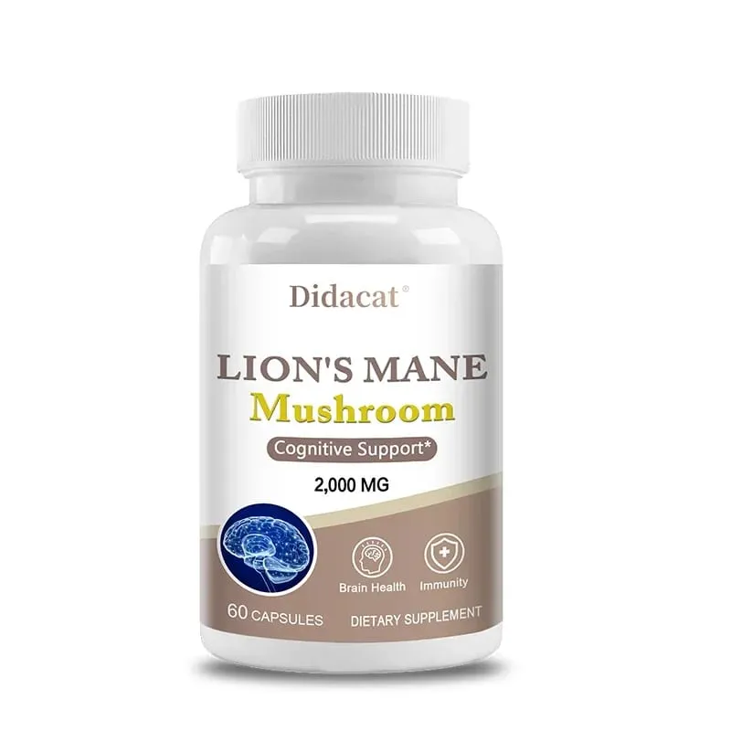 Lions Mane Brain & Focus Supplement - Mushroom Powder Extract Capsules - Non-GMO & Gluten Free to Improve Cognitive Health