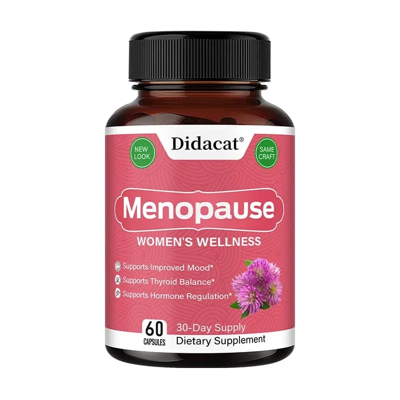 Cápsulas de alívio da menopausa - Melhoram o metabolismo, apoiam o controle de peso, ondas de calor, suores noturnos, suplementos de humor para mulheres