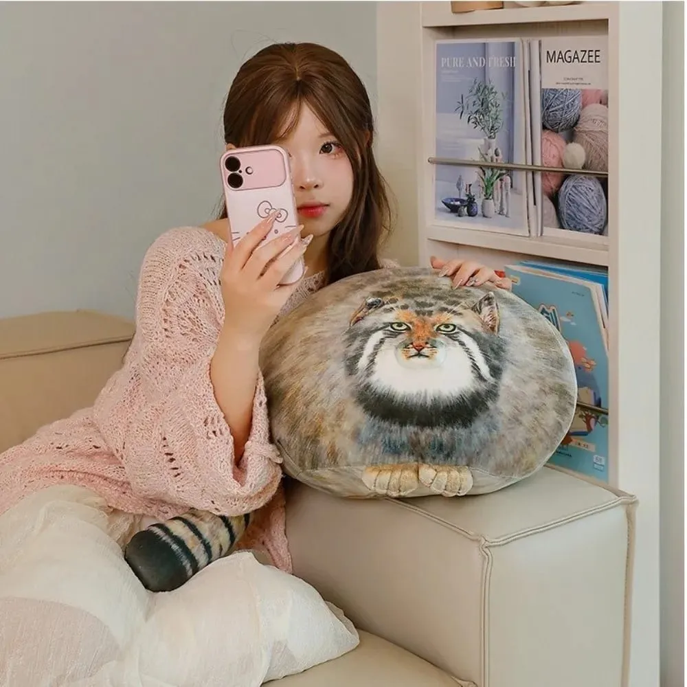 Fierce Looking Super Soft Cat Lifelike Huggable Stuffed Cat Pillow Stretchy Adorable Simulation Cat Pillow Sofa Decor