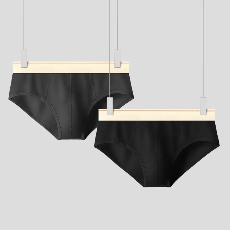 Cuecas triangulares masculinas de algodão puro, respiráveis ​​e confortáveis, cintura média, suaves e macias para a pele, cuecas adolescentes
