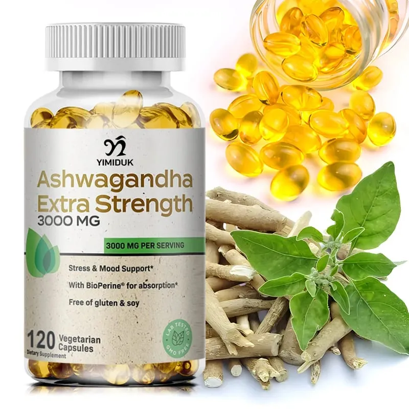 Organic Ashwagandha Root Extract Capsule Ashwagandha Supplement Help Stress Focus Brain Energy Support Sleep Health