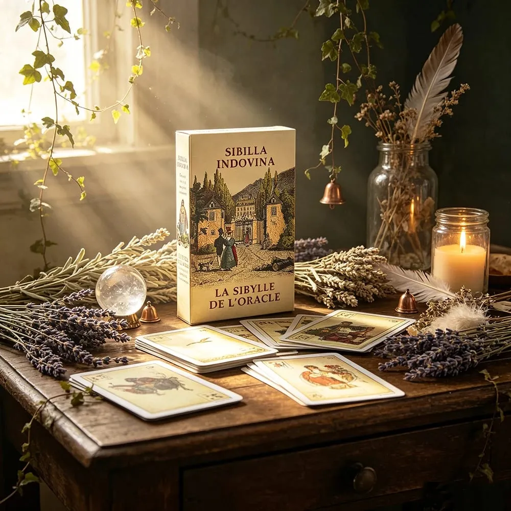 Sibilla Oracle Cards 52 Cartas Tradicionais Italianas Jogos de Baralho de Adivinhação Perfeito para Leitura da Vida Diária e Orientação de Relacionamento — image 4