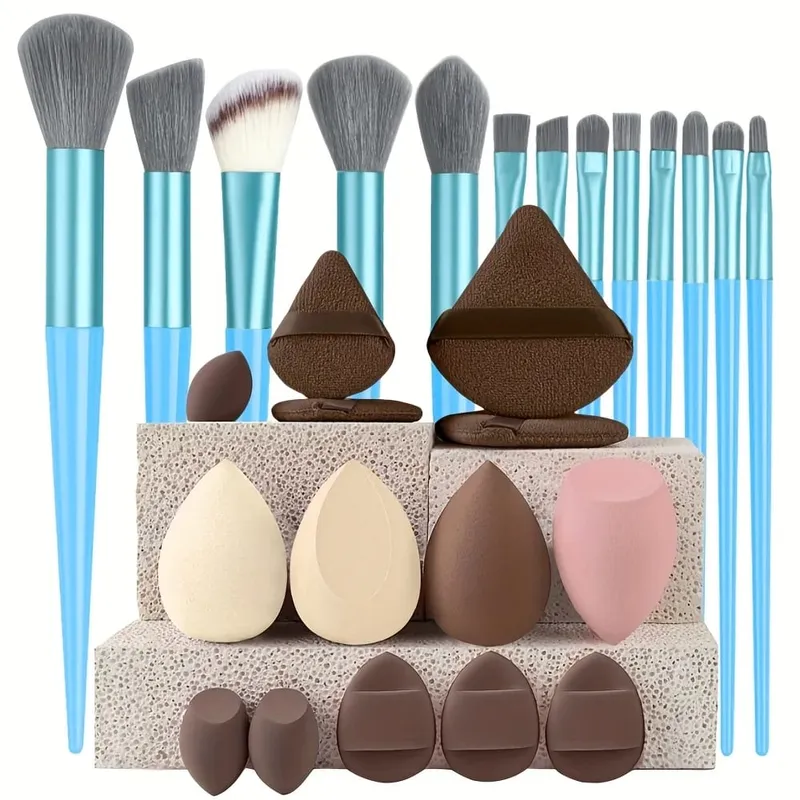 Pincéis de maquiagem 8-29pcs kit de maquiagem profissional feminino cosméticos pincel de pó macio sombra fundação conjunto completo ferramenta de beleza de viagem
