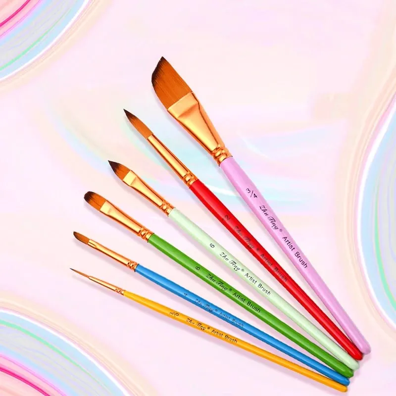 6 Pcs Profissional Multi-funcional Conjunto de Pincéis de Pintura Corporal Rosto Artista Ferramenta de Pintura em Aquarela Pincel de Maquiagem