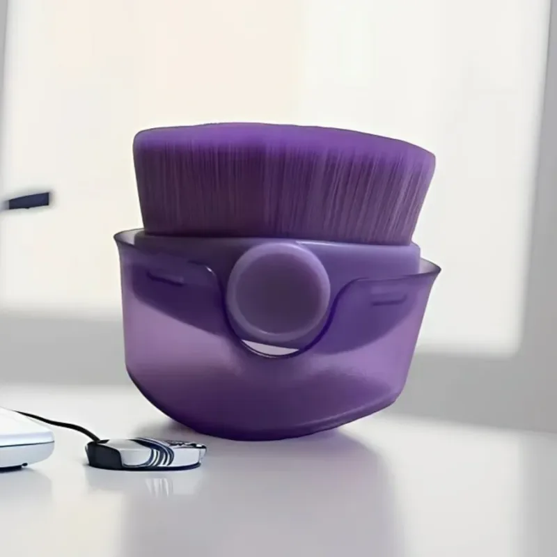 Pincel facial multiuso com estojo, base, blush, pó, creme líquido, ferramenta de maquiagem amigável para viagens — image 10