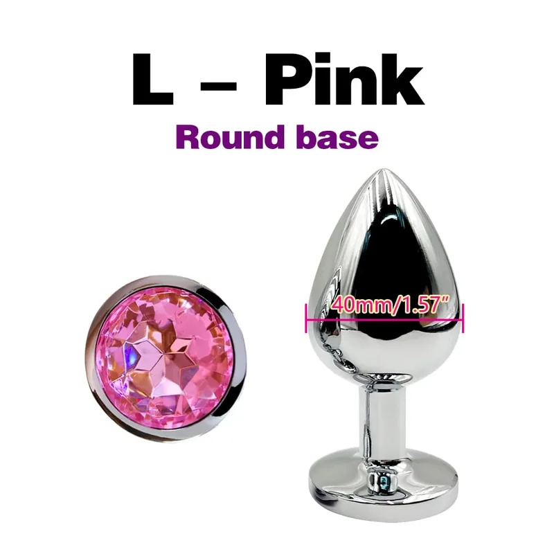 Plugue anal de metal com base de gema, plugue anal de 5 tamanhos para iniciantes e especialistas, massagem em ponto g, casais femininos/masculinos, brinquedos sexuais adultos