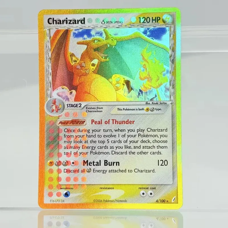 Coleção holográfica de negociação de jogos, cartões proxy ptcg, charizard, pikachu, mew ex, singl, pkm, cartões laminados, cartão proxy