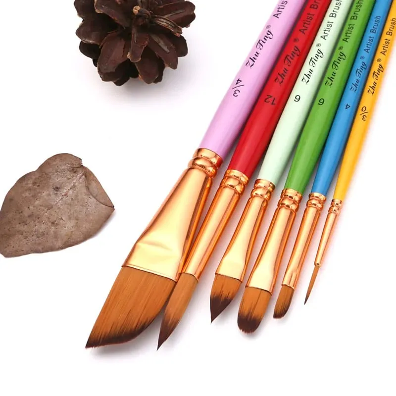 6 Pcs Profissional Multi-funcional Conjunto de Pincéis de Pintura Corporal Rosto Artista Ferramenta de Pintura em Aquarela Pincel de Maquiagem