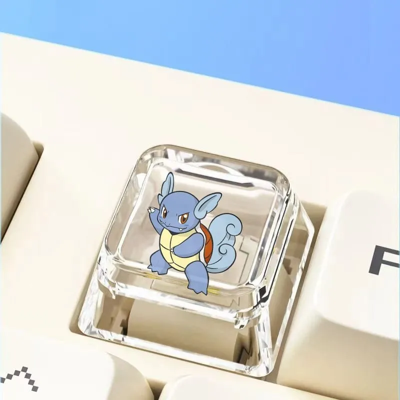 Teclado mecânico cruzado personalizado anime keycap único charmeleon blastoise eevee transparente dos desenhos animados keycap