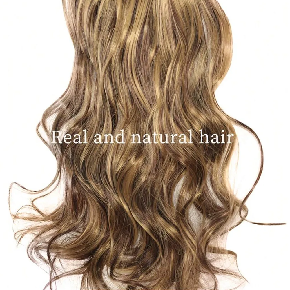 7 Clips In Hair Extensions Long Wave Hairstyle Blck 20inch Natural Synthetic Hair Daily Use Hairpiece For Women