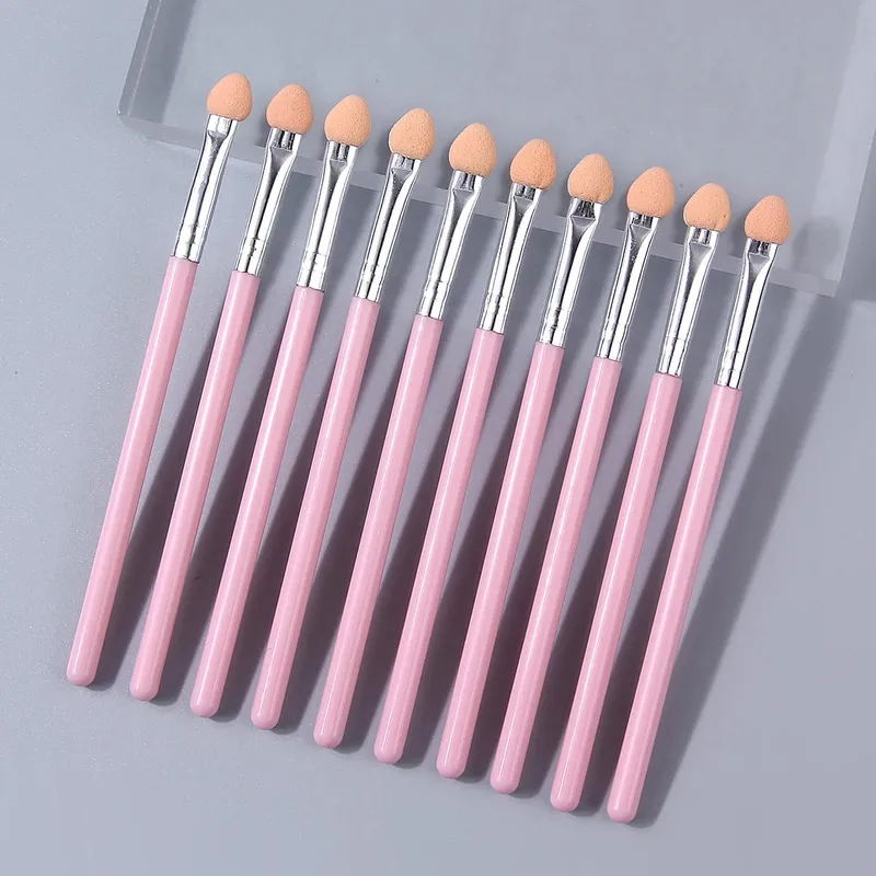 10 pçs dupla cor esponja pincéis de sombra ferramentas de maquiagem sombra vara cabeça de esponja escova de manchas de unhas