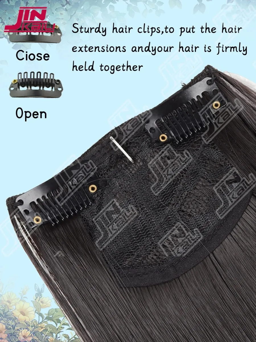 JKL Peças de extensão de cabelo longo Realista Volume Boost Invisível Traceless Conjunto de três peças Extensões de cabelo sintético asiático