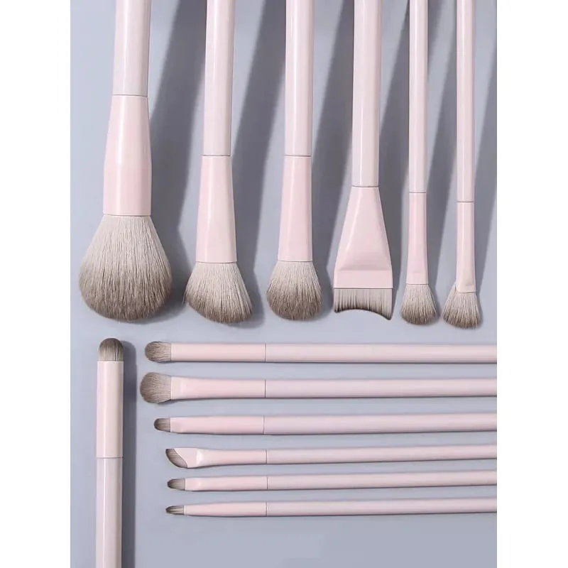 Conjunto de pincéis de maquiagem macios e macios, 13 peças, ideal para iniciantes de maquiagem, funciona para base, blush e sombra, para um visual de maquiagem impecável