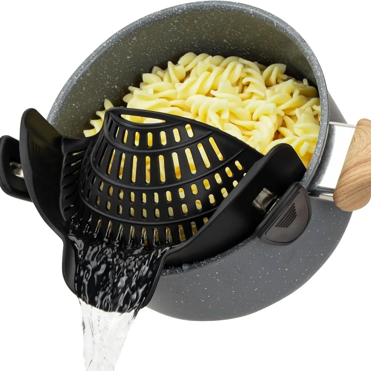 Filtro de silicone resistente ao calor para panelas/frigideiras-coador de drenagem dobrável para massas vegetais frutas-ferramenta de cozinha