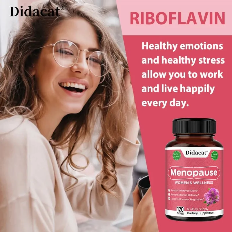 Cápsulas de alívio da menopausa apoiam o controle de peso, melhoram o metabolismo, suplementos de humor, antiestresse, fadiga e ansiedade