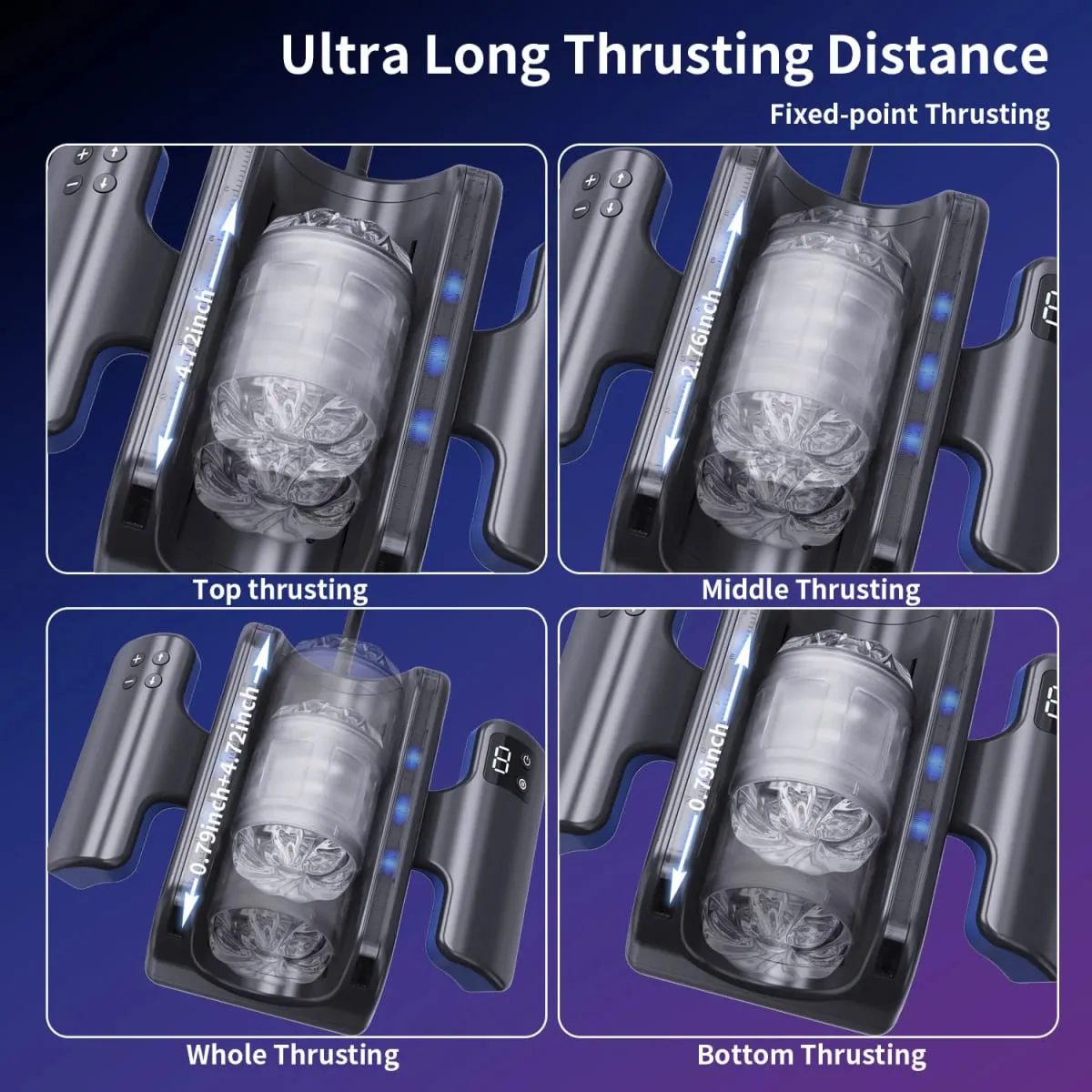 Automatic Telescopic Male Masturbator High Speed Piston Stroker Pocket Pussy with 12cm Thrusting Distance Sex Toys for Men 18
