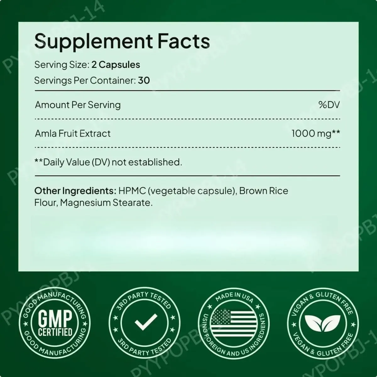 Extrato de fruta Amla 1000mg Cápsulas Suplemento de Superfruta Suporte Energético 60 Cápsulas 30 Porções Vegano Não OGM Sem Glúten