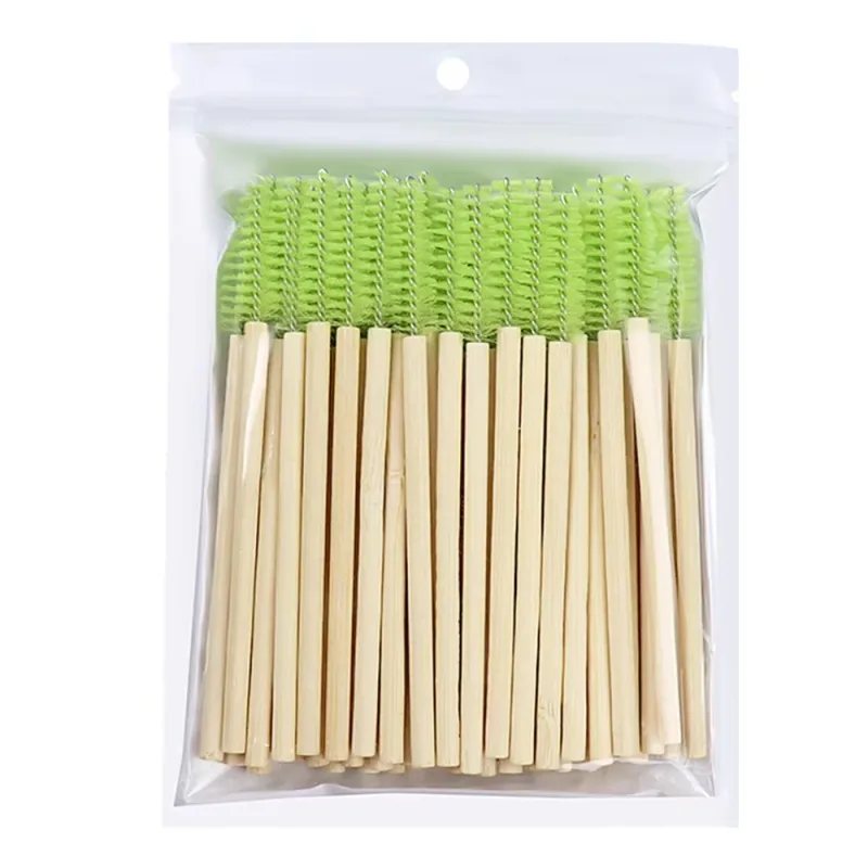 50 pçs alça de bambu escovas de cílios rímel varinhas aplicador cílios extensão escova sobrancelha spoolie escovas ferramenta de maquiagem