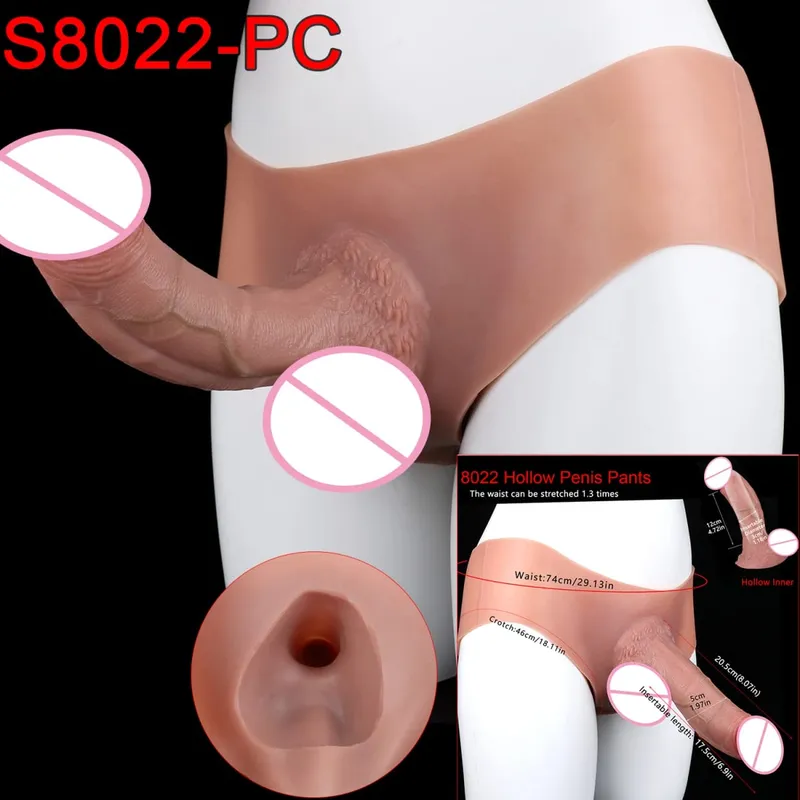 Masculino cinta-on longo oco vibrador ultra realista pênis estender manga calças насадка на член masculino galo capa brinquedos sexuais