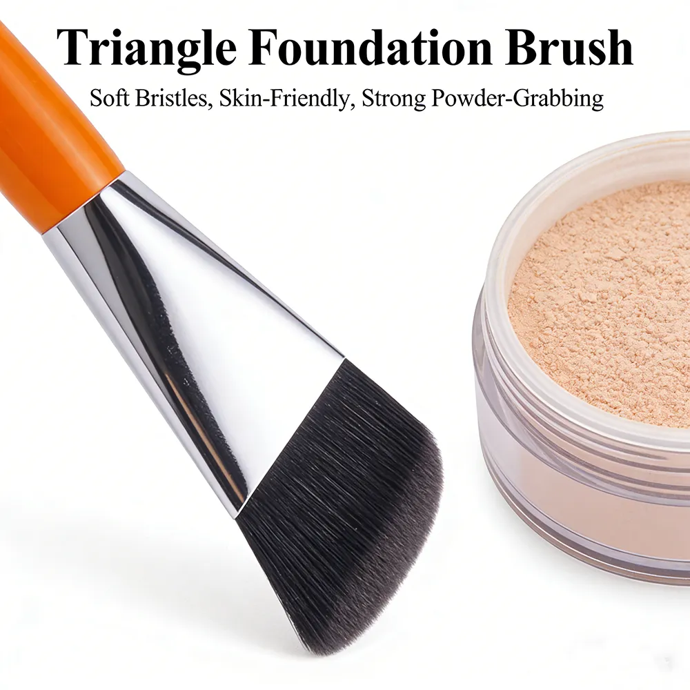 Triângulo fundação escova ângulo contorno fundação creme líquido bronzer pincéis de maquiagem cristal lidar com fundação compõem ferramenta