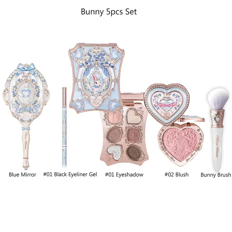 Flor sabe conjunto de maquiagem caixa completa cisne urso jardim coleção em relevo blush brilho batom kit fundação tudo em kit de maquiagem