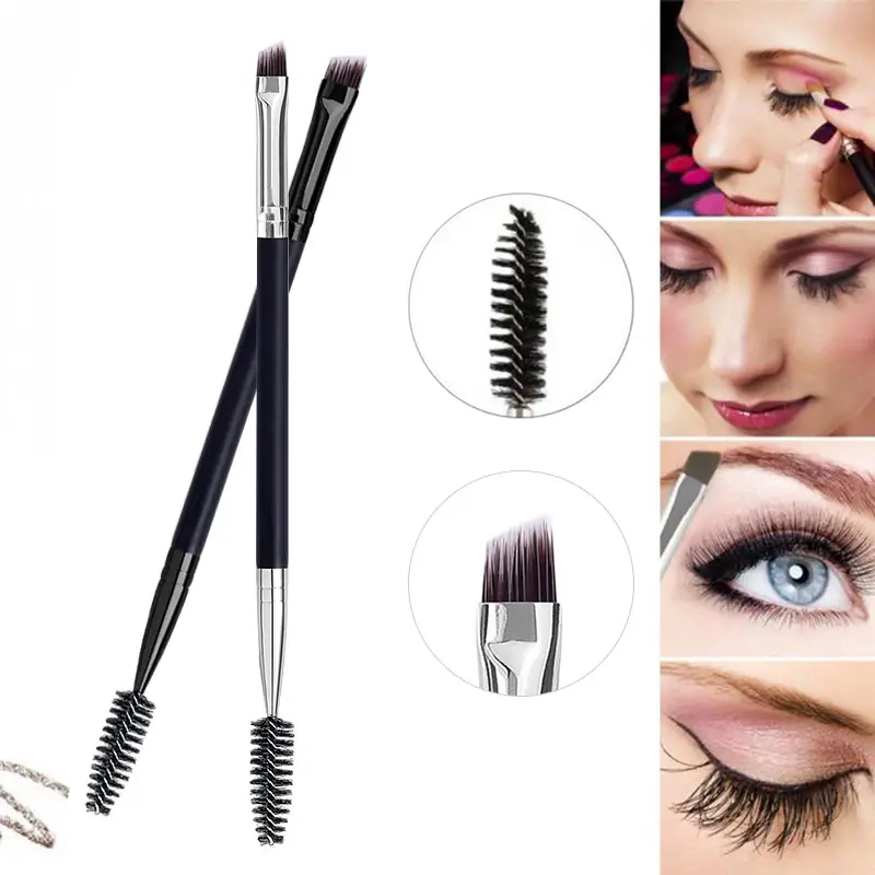 1pc 2 em 1 escova de sobrancelha de cabeça dupla + escova de cílios ferramentas de maquiagem pincéis cosméticos cílios maquiagem pincéis brochas maquillaje — image 1