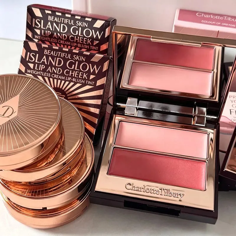 CT Lip Cheek Blush de uso duplo Creme de duas cores em pó à prova d'água Blush e destaques de duas cores Blush Cosméticos