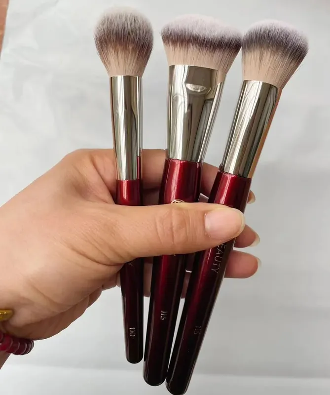 Pincéis de maquiagem para base com contornos, 1 peça, 101, base líquida, corretivo, pincel de maquiagem, cabo de madeira vermelha, ferramentas cosméticas 506 — image 13