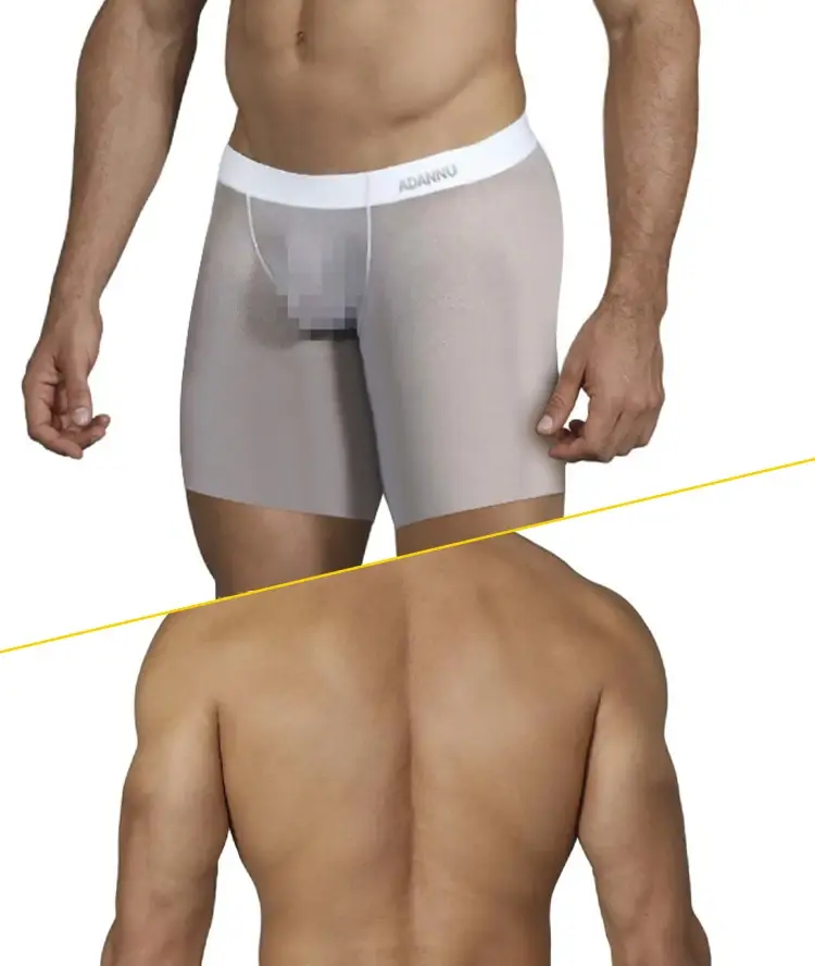 1/3 PCS Men Ice Silk Transparent Boxers 0.01 Ultra-thin Fabric See Through Underpants Seamless Underwear Boxer Shorts — image 13