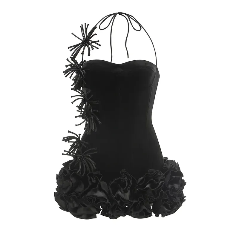 VC Chic Halter Estilo Sem Mangas Espartilho Mini Vestido com Enfeites Exclusivos para uma Noite Especial Vestido de Noite — image 9