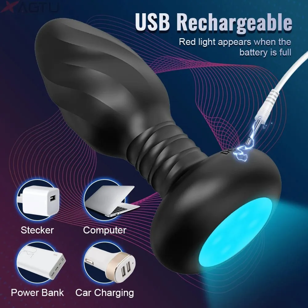 Plugue anal vibratório com rotação de led, controle por aplicativo, para mulheres, vibrador anal, plugue anal para homens gays, brinquedo sexual de interação para casais