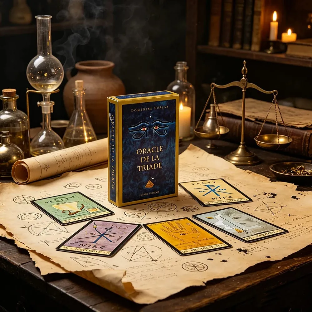 Oracle De La Triade French Version Oracle Cards Ancient Egyptian Mystic Divination Deck Spiritual Fortune-Telling Cards Game